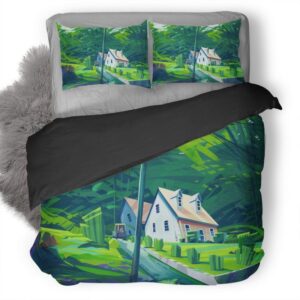 My Town Illustration 35 Duvet Cover and Pillowcase Set Bedding Set
