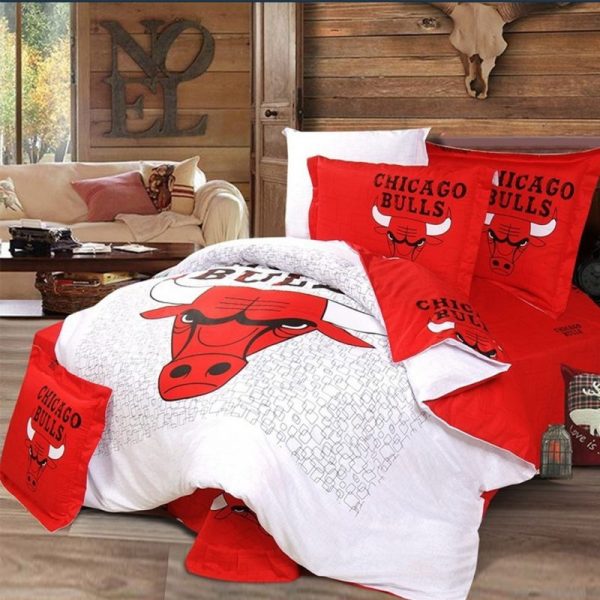 NBA Chicago bulls Duvet Cover and Pillowcase Set Bedding Set 943