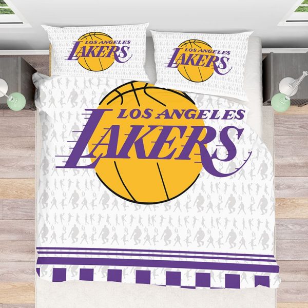 NBA Los Angeles Lakers Duvet Cover and Pillowcase Set Bedding Set
