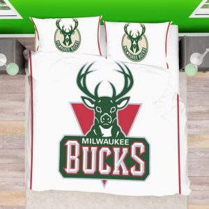 NBA Milwaukee Bucks Duvet Cover and Pillowcase Set Bedding Set