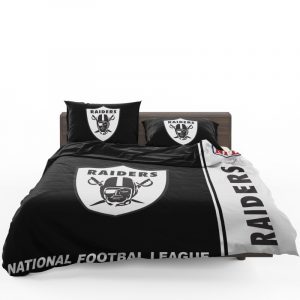 NFL Oakland Raiders Duvet Cover and Pillowcase Set Bedding Set