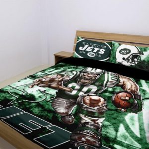 New York Jets Duvet Cover and Pillowcase Set Bedding Set