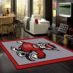North Carolina State Rug Team Spirit Gray Carpet Living Room Rugs