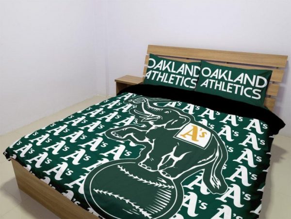 Oakland Athletics Duvet Cover and Pillowcase Set Bedding Set 1024