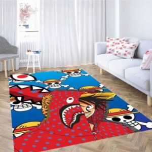 One piece luffy bape carpet living room rugs