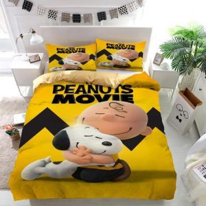 Opening To Snoopy Charlie Brown The Peanuts Movie Duvet Cover and Pillowcase Set Bedding Set