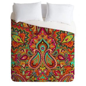 Paisley Orange Duvet Cover and Pillowcase Set Bedding Set