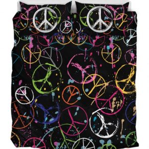 Peace Around The World Duver Duvet Cover and Pillowcase Set Bedding Set