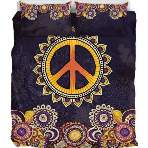 Peace Mandala Purple Duver Duvet Cover and Pillowcase Set Bedding Set 878