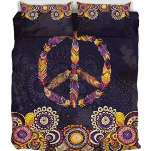 Peace Mandala Purple Duver Duvet Cover and Pillowcase Set Bedding Set 899