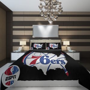 Philadelphia 76ers 2 NBA Basketball ize Duvet Cover and Pillowcase Set Bedding Set 1093