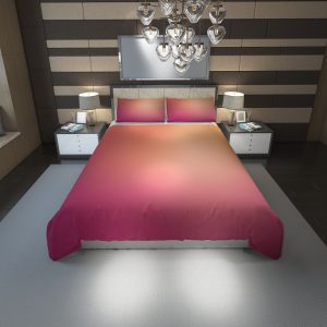 Pink Peach Gradient 48 Duvet Cover and Pillowcase Set Bedding Set