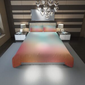 Pink Peach Gradient 50 Duvet Cover and Pillowcase Set Bedding Set