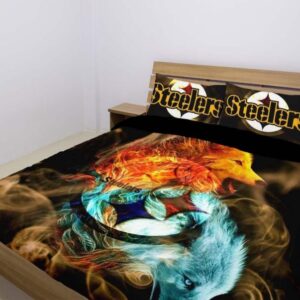 Pittsburgh Steelers Duvet Cover and Pillowcase Set Bedding Set 1058