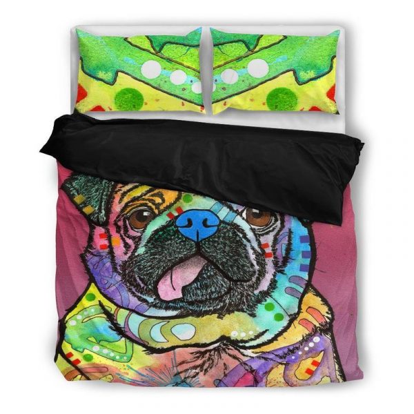 Pug 3 Duvet Cover and Pillowcase Set Bedding Set