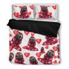 Pug Love Duvet Cover and Pillowcase Set Bedding Set