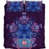 Purple Bus Duver Duvet Cover and Pillowcase Set Bedding Set