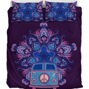 Purple Bus Duver Duvet Cover and Pillowcase Set Bedding Set