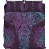 Purple Elephant Duver Duvet Cover and Pillowcase Set Bedding Set