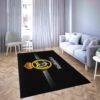 Real Madrid Football Club Black Background Carpet Living Room Rugs
