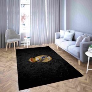 Real Madrid Special Black Football Club Carpet Living Room Rugs