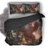 Red Creature Destroying City 09 Duvet Cover and Pillowcase Set Bedding Set