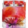 Red Flower Duver Duvet Cover and Pillowcase Set Bedding Set