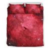 Red Galaxy Space Cloud Print Duvet Cover and Pillowcase Set Bedding Set