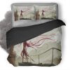 Red Hairs Long Fictional Digital Art Bordeaux M2 Duvet Cover and Pillowcase Set Bedding Set