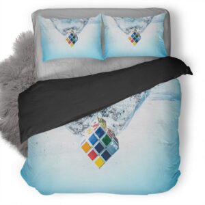 Rubiks Cube Splash Qu Duvet Cover and Pillowcase Set Bedding Set
