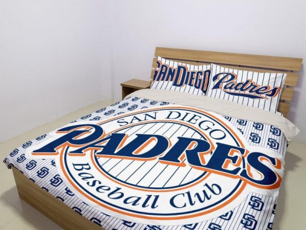 San Diego Padres Duvet Cover and Pillowcase Set Bedding Set 1004