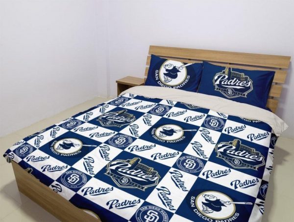 San Diego Padres Duvet Cover and Pillowcase Set Bedding Set 1005