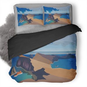 Sea Side Island Minimal Lx Duvet Cover and Pillowcase Set Bedding Set