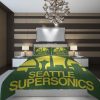 Seattle Supersonics Duvet Cover and Pillowcase Set Bedding Set