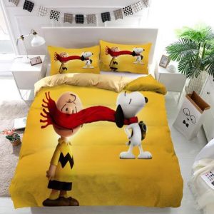 Snoopy And Charlie Brown Duvet Cover and Pillowcase Set Bedding Set