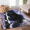 Snow Tree Bough And Black Cat Living Room Rug Carpet