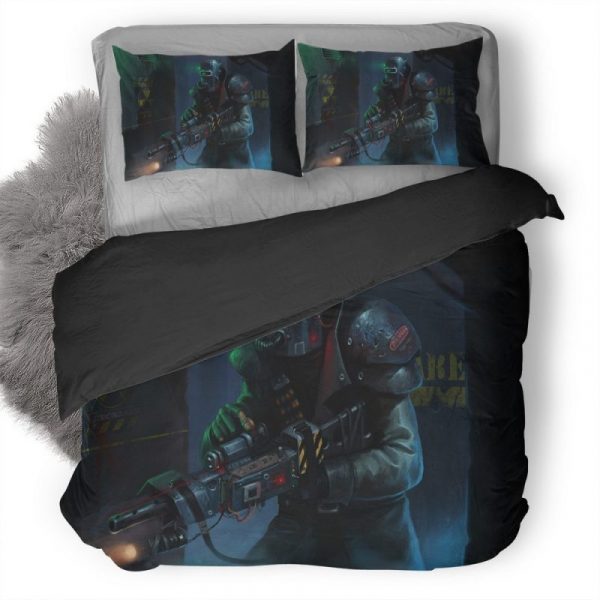 Soldier Helmet Weapons Drawing Painting Conceptual Ia Duvet Cover and Pillowcase Set Bedding Set