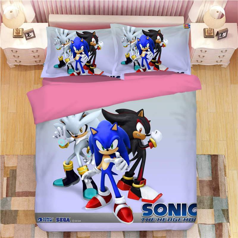 Sonic Shadow , Silver The Hedgehog Game Duver Duvet Cover and Pillowcase  Set Bedding Set