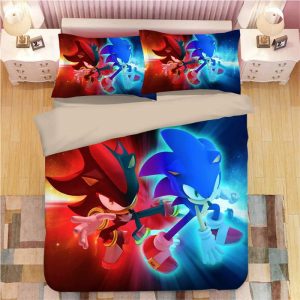 Sonic Shadow The Hedgehog Game Duver Duvet Cover and Pillowcase Set Bedding Set