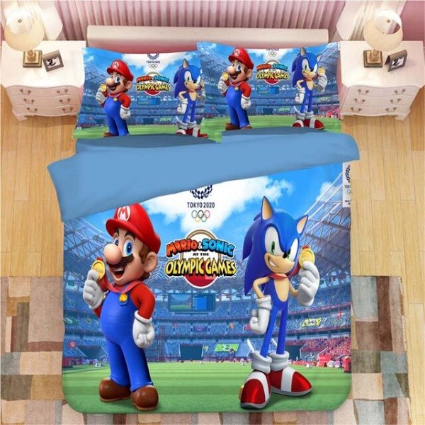 Sonic The Hedgehog 2225 Duvet Cover and Pillowcase Set Bedding Set