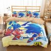 Sonic The Hedgehog Duvet Cover and Pillowcase Set Bedding Set 763