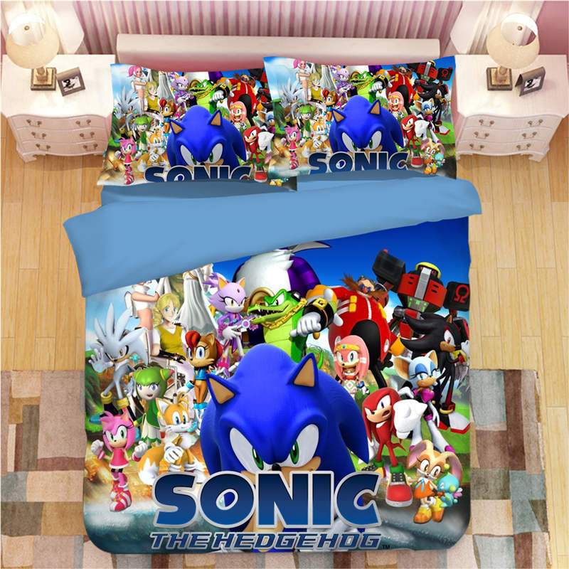 Sonic Shadow , Silver The Hedgehog Game Duver Duvet Cover and Pillowcase  Set Bedding Set