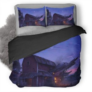 Spaceship Wrecked House Nc Duvet Cover and Pillowcase Set Bedding Set