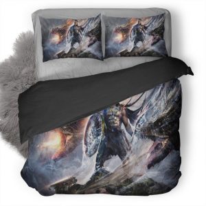 Spartan With Double Dragons 2P Duvet Cover and Pillowcase Set Bedding Set