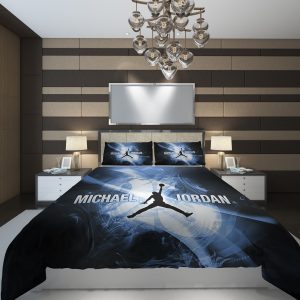 Sport Logo Basketball Michael Jordan Darkness Duvet Cover and Pillowcase Set Bedding Set