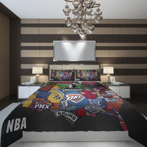 Sports Illustration Stars Cartoon Basketball Comics 243192 Duvet Cover and Pillowcase Set Bedding Set 1119