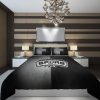 Sports White Black Illustration Monochrome Sport Duvet Cover and Pillowcase Set Bedding Set