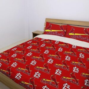 St Louis Cardinals Duvet Cover and Pillowcase Set Bedding Set 989