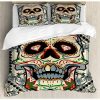 Sugar Calaveras Decor Duvet Cover and Pillowcase Set Bedding Set