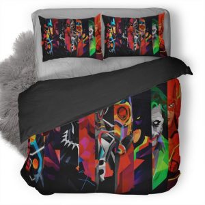 Super Heroes On Duvet Cover and Pillowcase Set Bedding Set